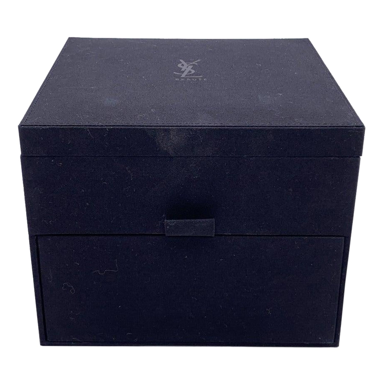Yves Saint Laurent Schwarzes Schmuckkästchen-Kommode mit Stoffbeschlägen im Angebot