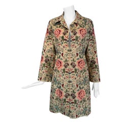 Biya Heavily Embroidered Off White Silk Coat
