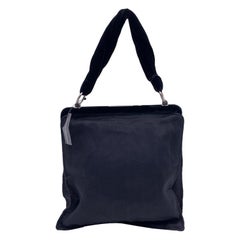 Yves Saint Laurent Black Fabric Velvet Evening Bag Handbag