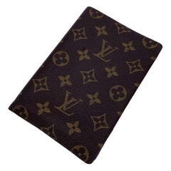 Portapassaporto in tela Monogram marrone vintage Louis Vuitton
