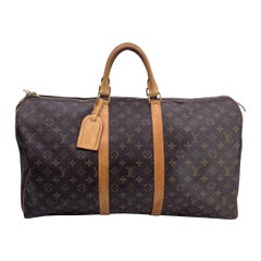 Louis Vuitton Monogram Canvas Keepall 55 Reise Duffle Bag aus Segeltuch mit Monogramm