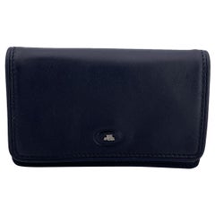 The Bridge Black Leather Small Clutch Flap Pochette Pouch