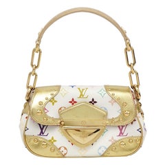 Louis Vuitton x Takashi Murakami Marilyn Small White Multicolor Gold Leather