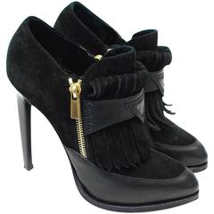 Emilio Pucci Black Suede and Leather Heeled Ankle Boots 1