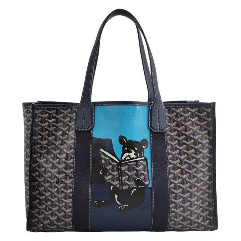 Goyard Villette Bolso Grande Azul Marino Bulldog Francés en venta