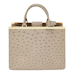 UNWORN Exotic Louis Vuitton Ostrich Top Handle Framed Bag Tote