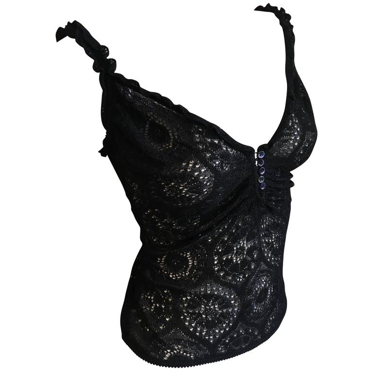 John Galliano for Bergdorf Goodman 1990's Button Front Lace Camisole ...