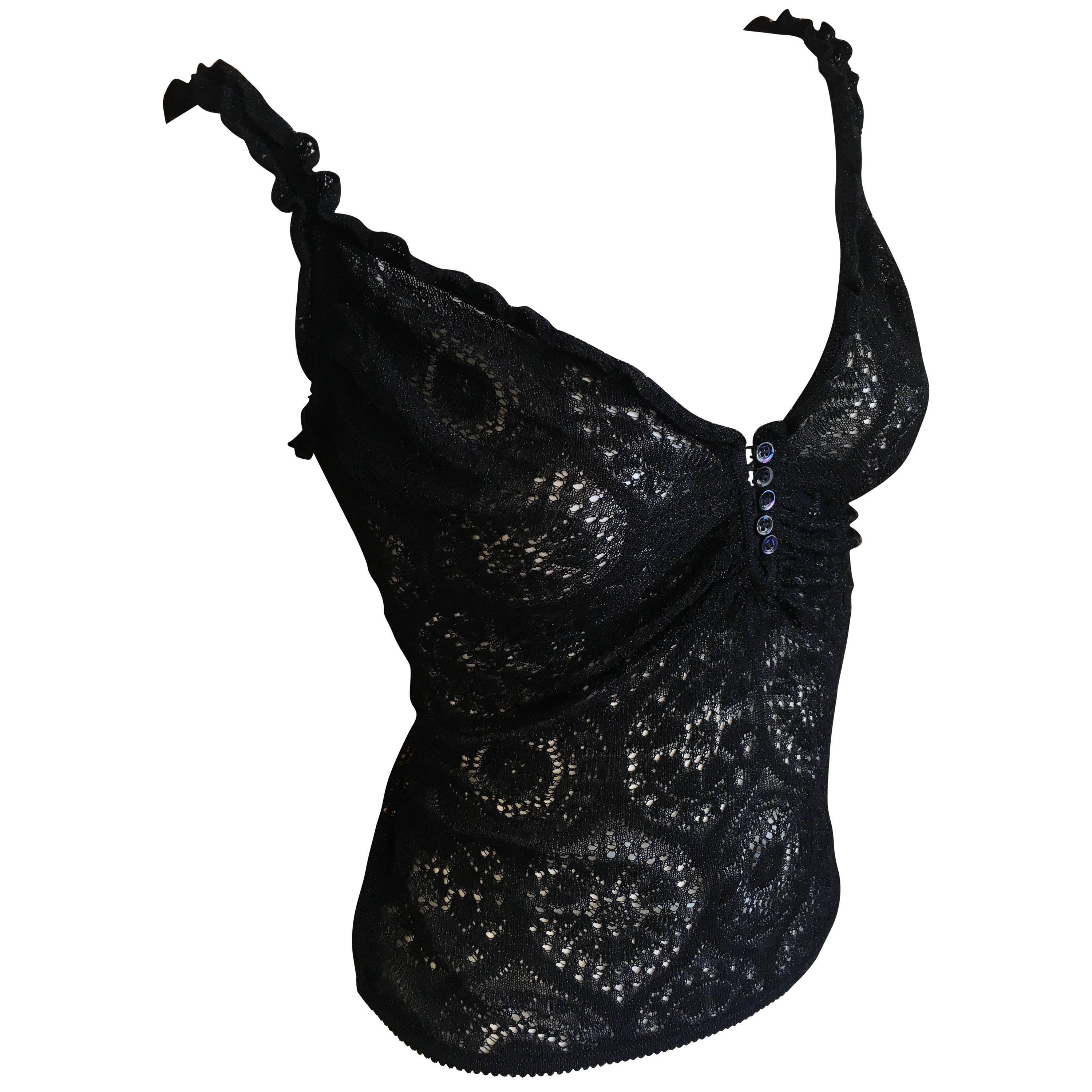 John Galliano for Bergdorf Goodman 1990's Button Front Lace Camisole For Sale