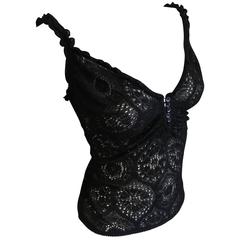 John Galliano for Bergdorf Goodman 1990's Button Front Lace Camisole