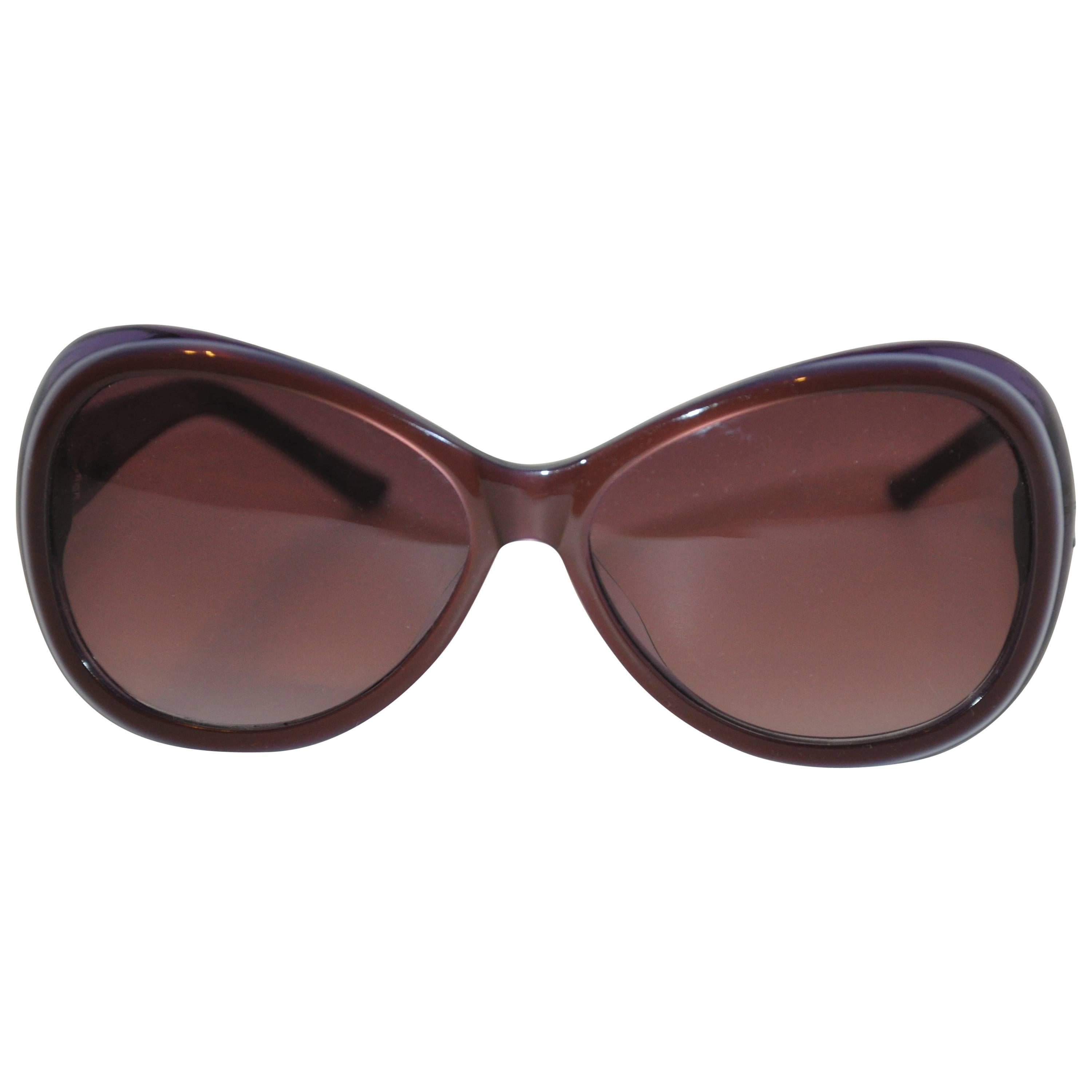 Judith Leiber "Shades of Violet" Lucid with Micro Rhinestone "Leafs Sunglasses For Sale