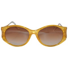 Christian Dior "Burst of Yellow" Lucite with Gilded Gold Hardware Sunglasses