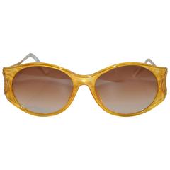 Christian Dior "Burst of Yellow" Lucite with Gilded Gold Hardware Sunglasses 5