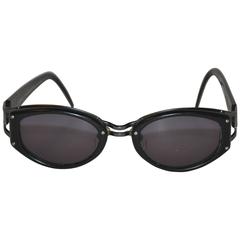 Yohji Yamamoto Matte Black Lucite Double Frame Sunglasses 5