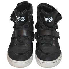 Yohji Yamamoto Schwarze High-Top-Sneakers mit Schnürung