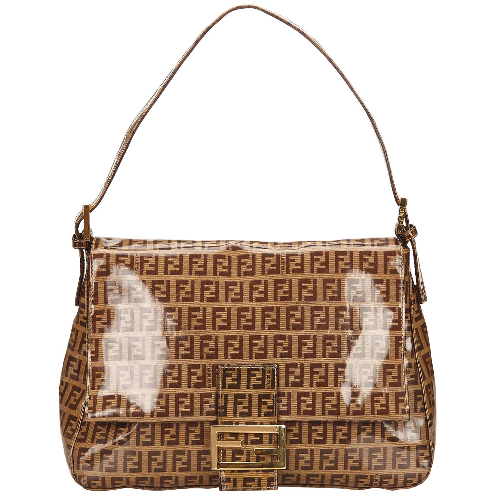 Fendi Brown PVC Zucchino Shoulder Bag