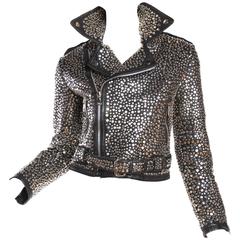Vintage Phenomenal Leather Biker Jacket Completely Covered in Metal Studs