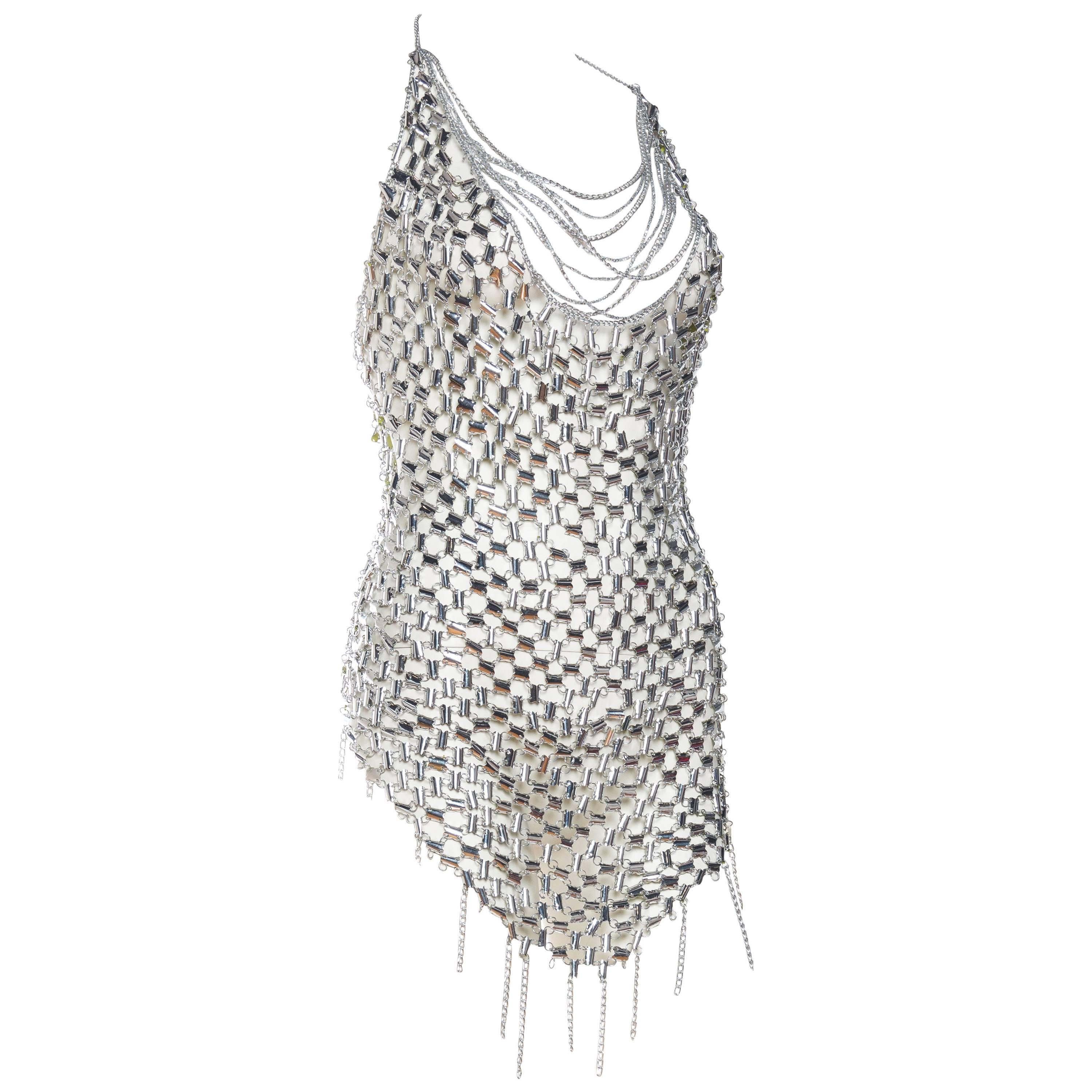 Paco Rabbane Attributed Chainlink Dress with Crystals