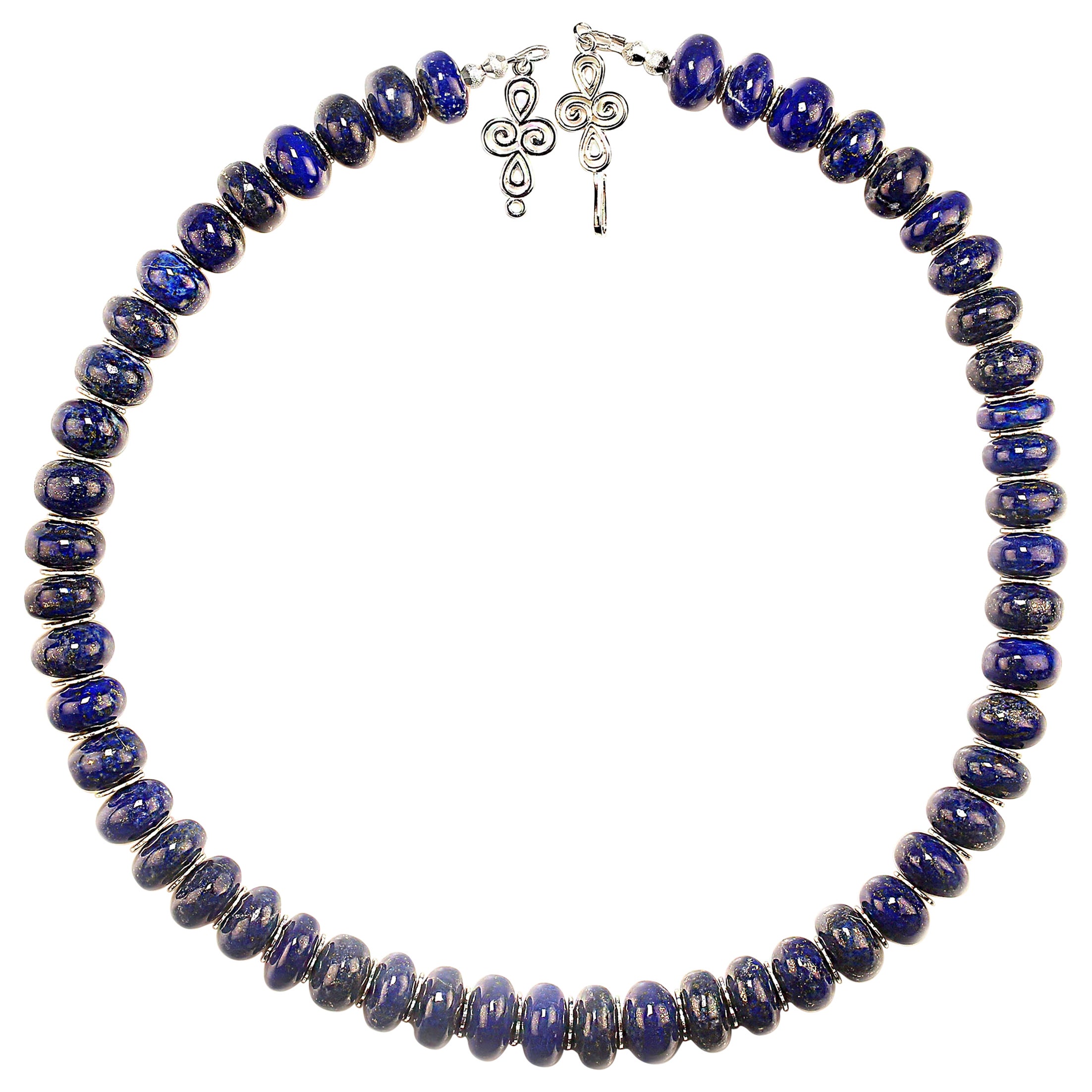 Collana AJD Unique Rondelles of Smooth Lapis Lazuli da 21 pollici
