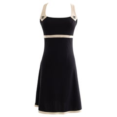 Chanel Vintage Cruise 1996 Schwarz Weiß CC Logo 96C Minikleid