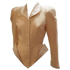 Rare Sophisticated Early 1990s Thierry Mugler TwoPieces Tuxedo Skirt Suit 2