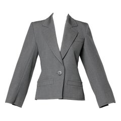 YSL Yves Saint Laurent Rive Gauche Vintage Grauer Woll-Blazer