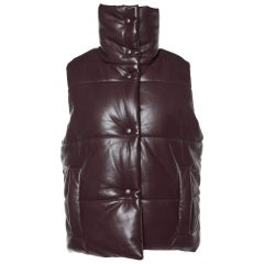 Nanushka Burgundy Quilted Faux Leather Vest Jacket M