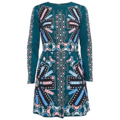 Grünes mehrfarbig bedrucktes Kleid aus Krepp von Peter Pilotto, M