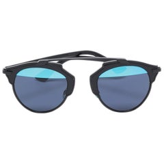 Dior Black/Blue Mirror So Real Aviators Sunglasses