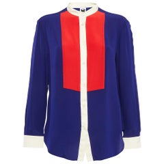 M Missoni Camisa de seda azul con botones M