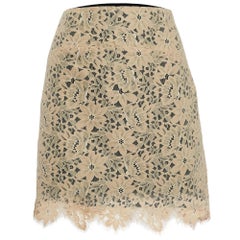 Sandro Beige Lace Knee Length Skirt L