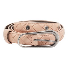 Bottega Veneta Melocotón Intrecciato Piel Cinturón Hebilla Slim 85 CM