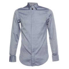 Giorgio Armani - Chemise boutonnée à carreaux gris S