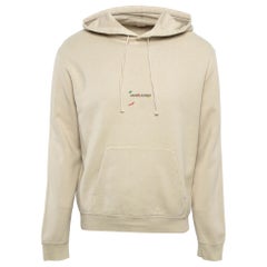 Saint Laurent Paris Felpa con cappuccio in cotone beige I.L.A.