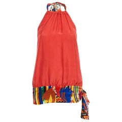 M Missoni Redly Top in seta stampata con scollo ad aletta S.I.M.