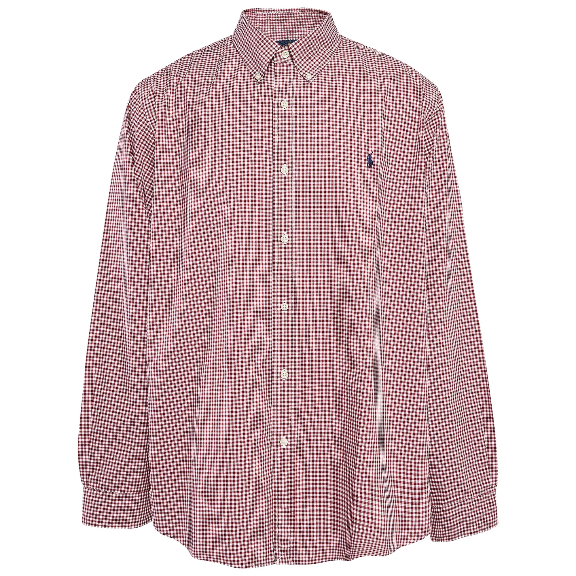 Ralph Lauren - Camicia a maniche lunghe in popeline rosso gingham XXL