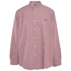 Ralph Lauren Red Gingham Poplin Lon Sleeve Shirt XXL