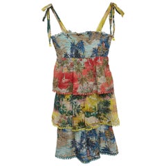 Zimmermann Vestido en capas de algodón estampado multicolor (10 Años)