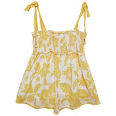 Combinaison Zimmermann en coton imprimé blanc/jaune (10 mois)