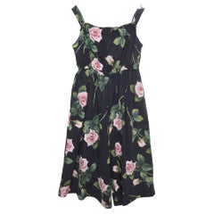 Dolce & Gabbana Black Rose Print Cotton Poplin Jumpsuit (11-12 Yrs)