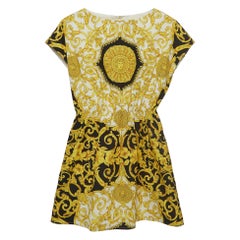 Young Versace Black/Gold Baroque Print Cotton Dress (12 Yrs)
