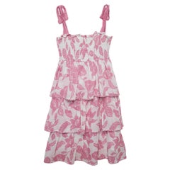 Zimmermann White/Pink Floral Print Cotton Tiered Dress (10 Yrs)