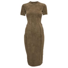 Fendi x Skims Vestito midi in maglia di velluto verde S