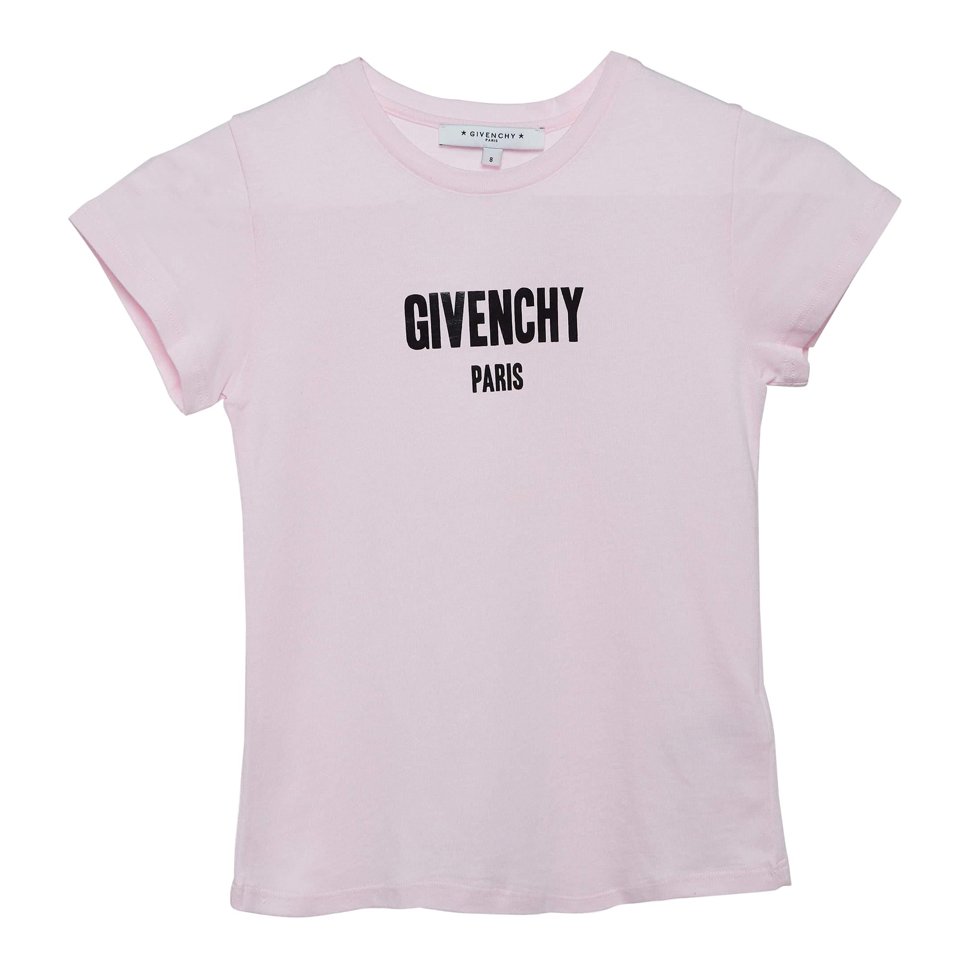 Givenchy Pink Logo Print Jersey T-Shirt (8 Yrs) For Sale