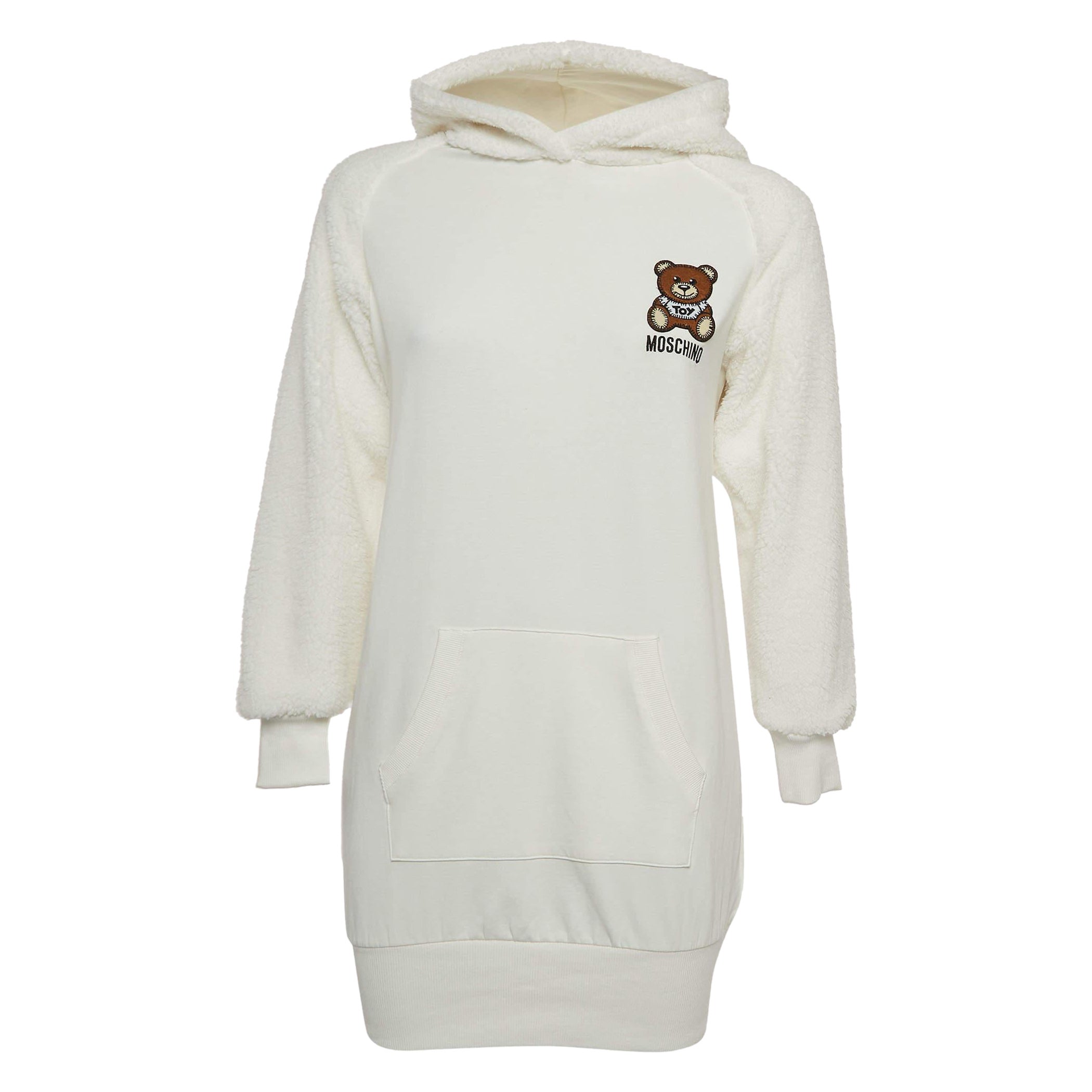 Moschino Teen Vestido con Capucha de Algodón Osito Blanco (12 Años) en venta