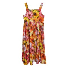 Dolce & Gabbana Multicolor Floral Printed Cotton Poplin Dress (11-12 Yrs)