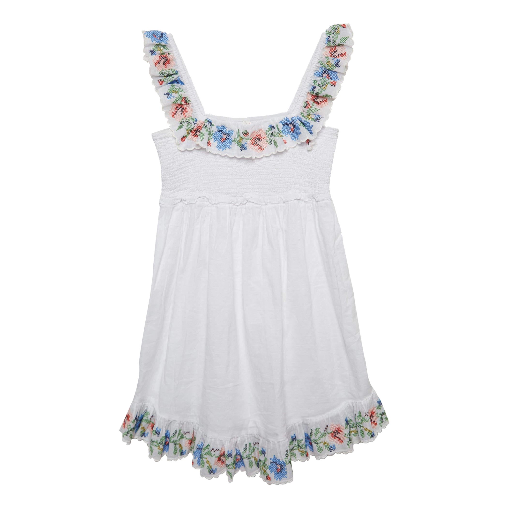 Zimmermann White Embroidered Cotton Dress (10 Yrs) For Sale