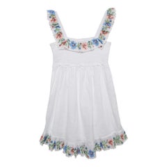 Zimmermann Vestido Blanco de Algodón Bordado (10 Años)