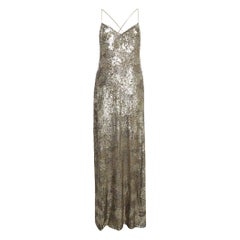 Ralph Lauren Purple Label Brown Sequin Maxi Slip Dress M