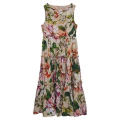 Dolce & Gabbana Pink Floral Printed Cotton Poplin Dress (11-12 Yrs)