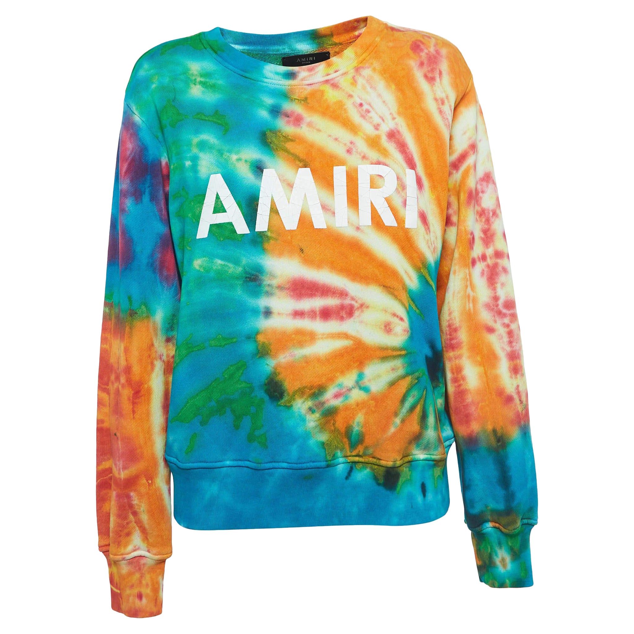 Amiri Multicolor Tye-Dye Effect Cotton Sweatshirt M For Sale